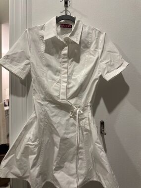 Gucci Women's White Short Sleeve Shirt Dress NWT